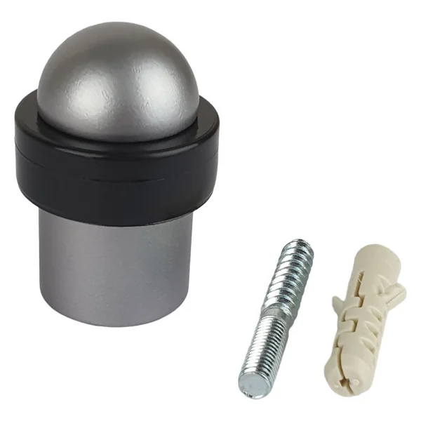 Butée de porte sol DOME, Aluminium anodisé gris argent