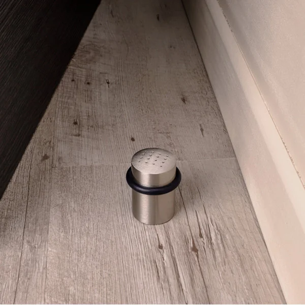 Butée de porte sol VALIA, Laiton nickel mat