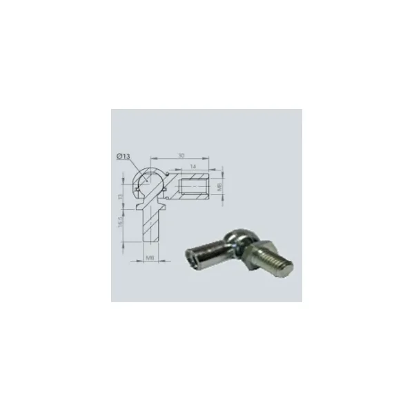 Cage à rotule avec rotule diamètre 13 (chape M8-Acier-30mm)