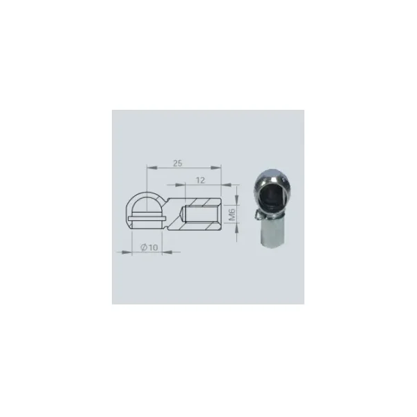 Cage à rotule diamètre 10 (chape M6-Acier-25mm)