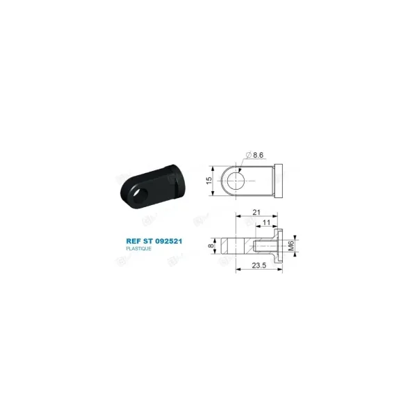 Chape à oeil 8/8 (chape M6-Plastique-23.5mm)