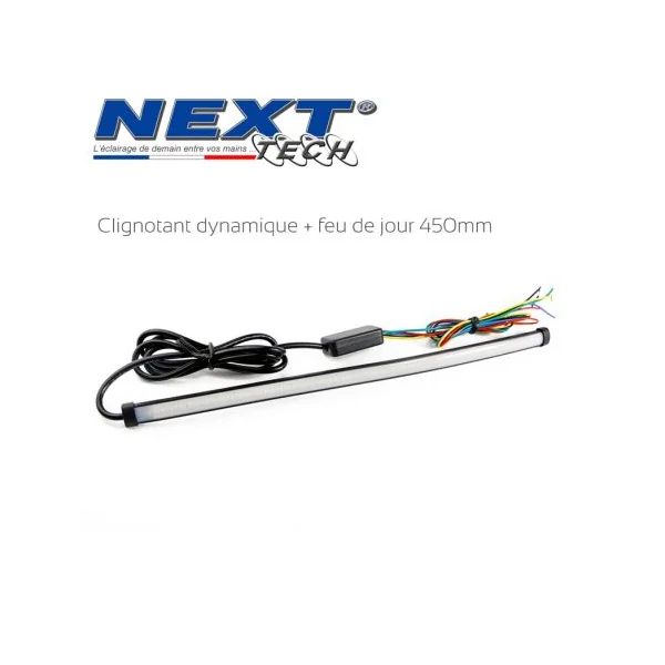 Clignotant dynamique avec feu de jour universel - 45cm