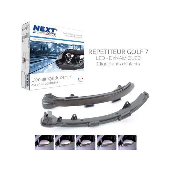 Clignotants Golf 7 rétroviseur LED dynamique défilants