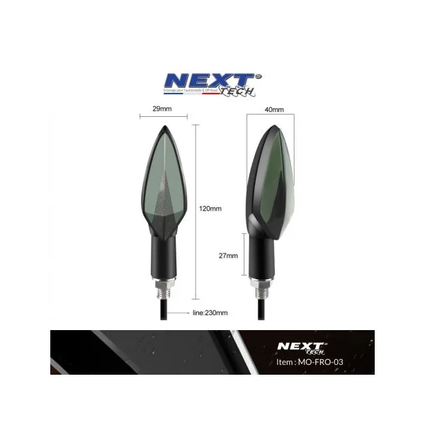 Clignotants LED moto aérodynamiques avec feux de stop