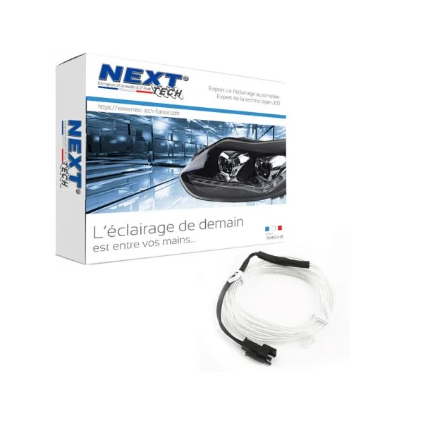 Eclairage LED d'ambiance flexible 2M pour habitacle véhicule - Blanc