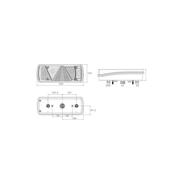 Ecopoint II Gauche Aspöck - 25-2800-501 - 7P ASS2 - 12/24V