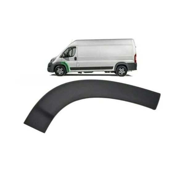 Embout - Tour d'aile avant gauche pour PEUGEOT BOXER II ph.2 2014-2023, partie arrière, noire, Neuf