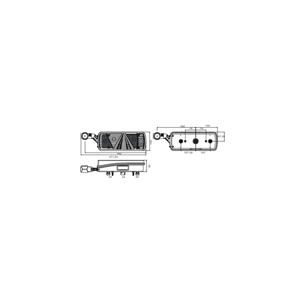 FEU ARRIERE GAUCHE ASPOCK ECOPOINT II + CORNE ET CONNECTEUR ARRIERE + 2 CONNECTEURS ADDITIONNELS ASS2
