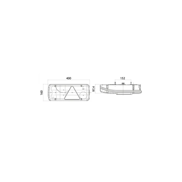 FEU ARRIERE GAUCHE LC8T VIGNAL AVEC TRIANGLE, EPP ET CONNECTEUR LATERAL AMP