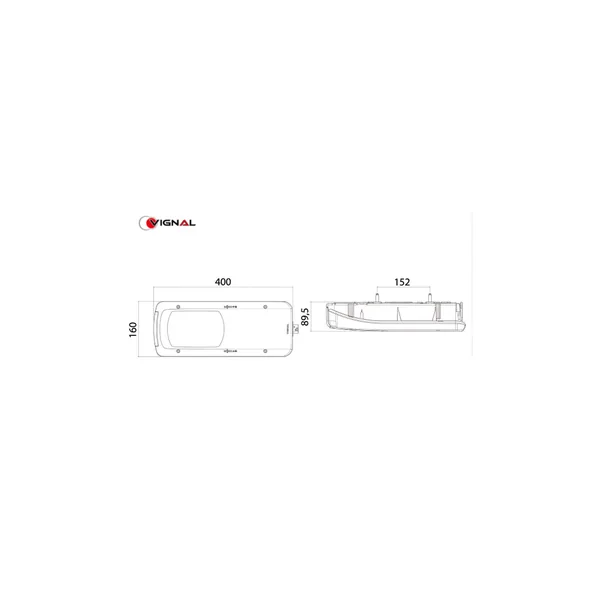 FEU ARRIERE GAUCHE VIGNAL LC8 AVEC CONNECTEUR ARRIERE AMP