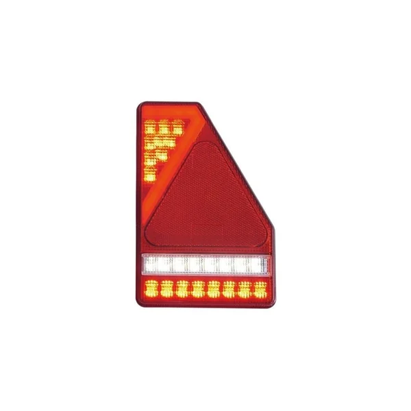 Feu arrière droit LED 5 fonctions avec triangle - 12/24V - avec câble
