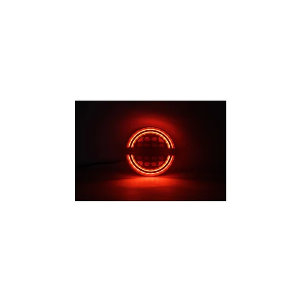 FEU ARRIÈRE ROND GAUCHE ET DROIT 12/24V LED A CLIGNOTANT A DÉFILEMENT DYNAMIQUE ( Diamètre 140 mm)