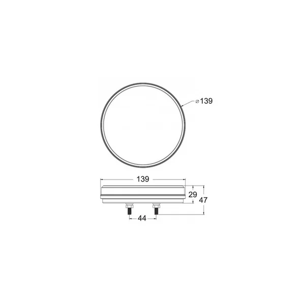 FEU ARRIÈRE ROND GAUCHE ET DROIT 12/24V LED A CLIGNOTANT A DÉFILEMENT DYNAMIQUE ( Diamètre 140 mm)
