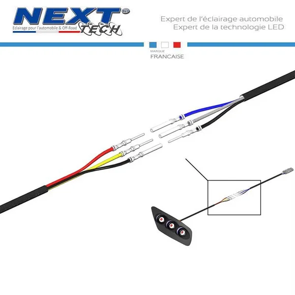 Feu arrière à LED Triple Race pour BMW S1000RR de 2019 à 2022 avec contour bleu