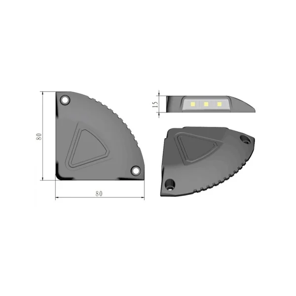 Feu de Gabarit LED Orange pour Hayon Élévateur 12/24V – 80 x 80 mm – 4 LEDs