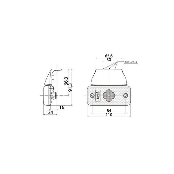 Feu de position Blanc LED VIGNAL - SMD98 LED - D13710 - 24V