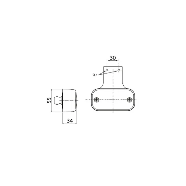 Feu de position Orange VIGNAL - FE 94/98 - 198020 - 12/24V