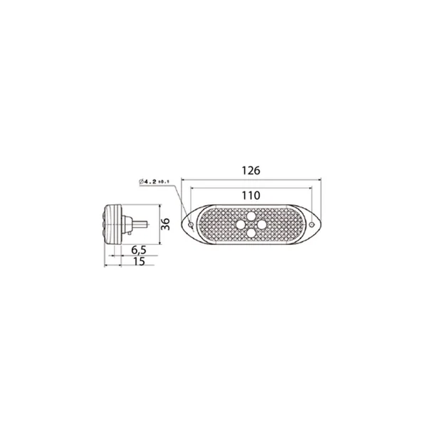 Feu de position Rouge VIGNAL - SMD04 -104680 - 24V