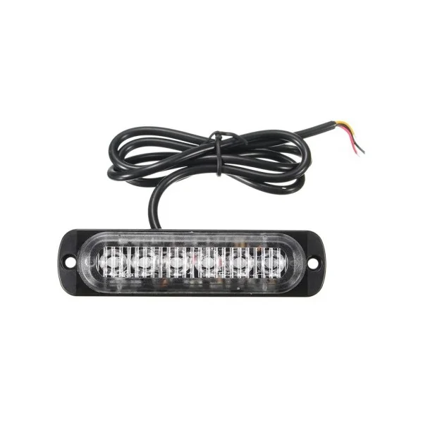 Feu de pénétration signalisation flash 12/24V 18W à 6 LED - Orange