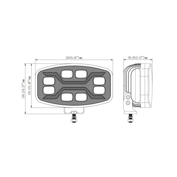 Feu LED X-SPIDER avec Position Droite + Fonction Stroboscopique Orange