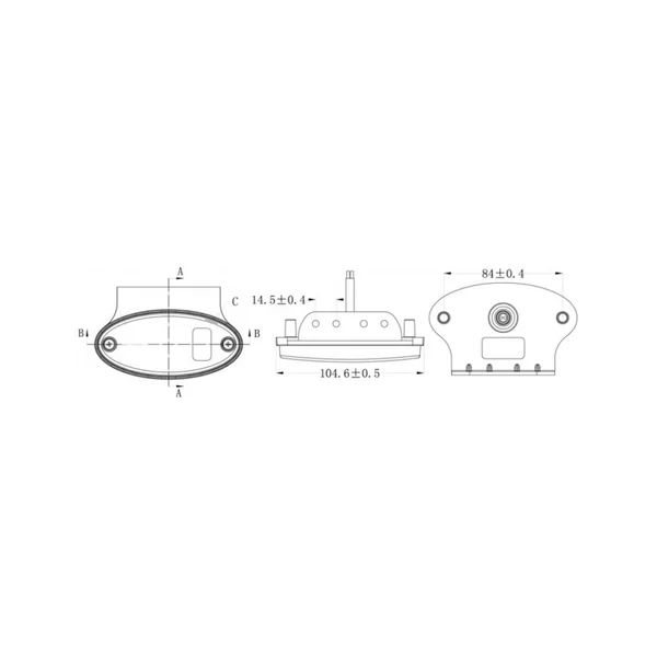 Feu suspendu LED orange 12/24V avec semelle à 90°