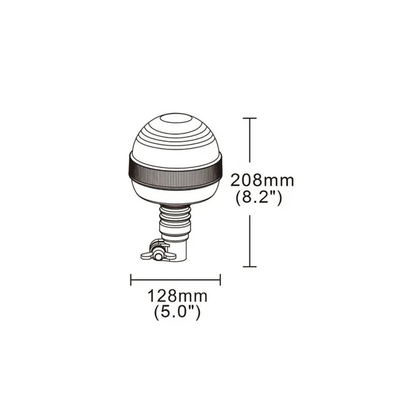 Gyrophare effet flash à LED sur tige flexible - 12/24V - IP56