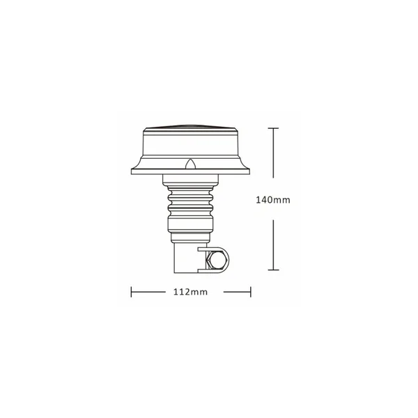 Gyrophare LED Orange sur Tige 12/24V avec Interrupteur et Cycles de Clignotement