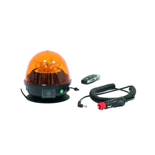 Gyrophare LED sur batterie – Base magnétique + télécommande – Orange