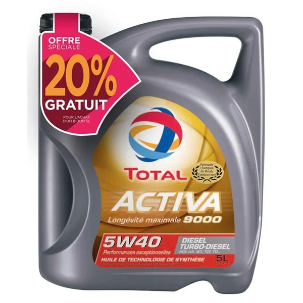 Huile moteur ACTIVA 9000 5W40 TOTAL DIESEL