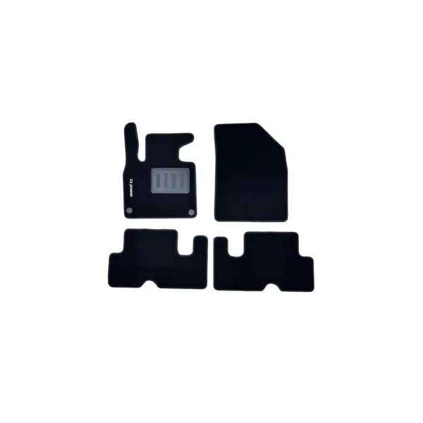 Kit 4 Tapis de sol Auto pour CITROËN C4 PICASSO II, 2013-2016, avec sigle C4 PICASSO, moquette noire et clips, Neuf