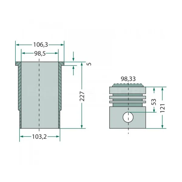 Kit cylindrée, complet - Massey Ferguson - MF 168, MF 175