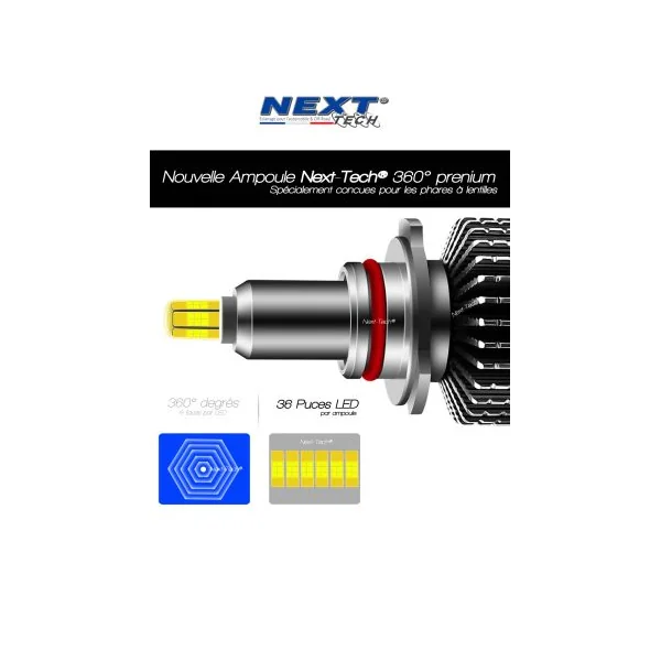 Kit LED canbus H11 85W 360° premium pour phare à lentille