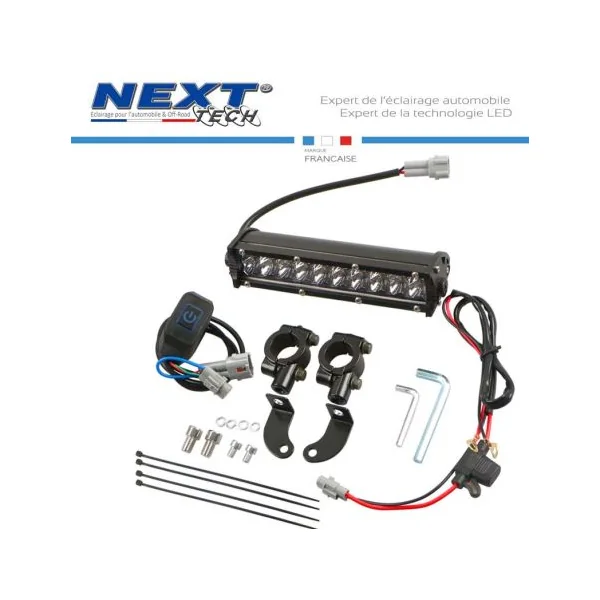 Kit rampe LED 180mm pour moto avec interrupteur au guidon