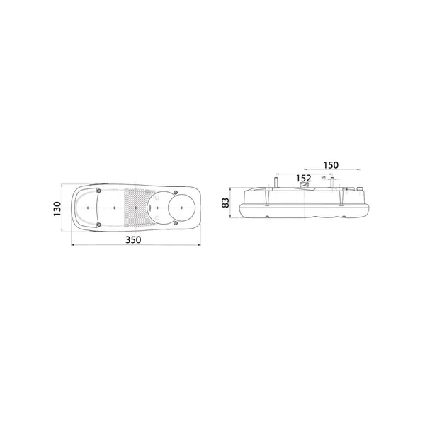 LC5 GAUCHE VIGNAL - 152170 - Avec Catadioptre et éclaireur de plaque - Connecteur AMP Arrière - 12/24V