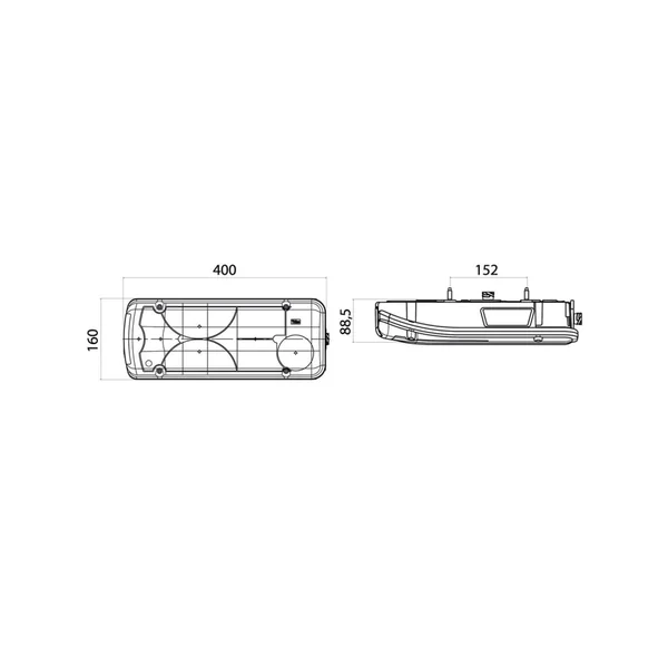 LC8 GAUCHE VIGNAL - 155080 - Connecteur AMP Arrière - 12/24V - Pour SCANIA