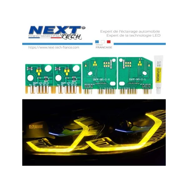 Modules feux de jour DRL jaune pour BMW M850i et M8