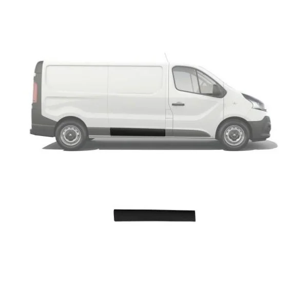 Moulure baguette centrale sur porte latérale droite pour RENAULT TRAFIC III phase 1 2014-2019, Noire, Neuve