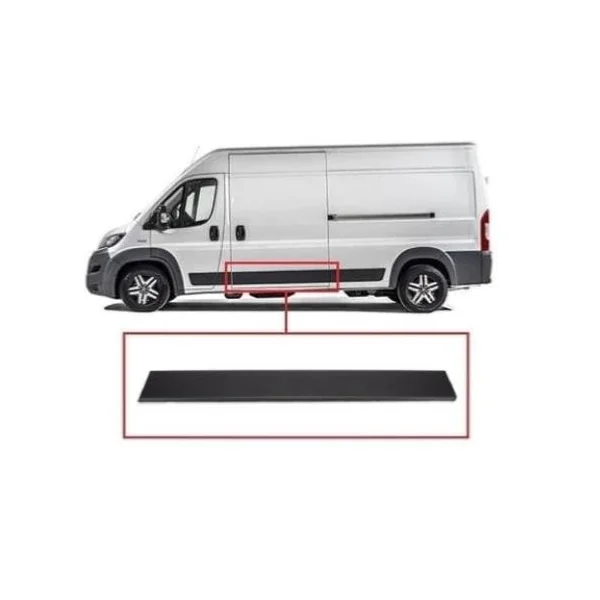 Moulure baguette centrale sur porte latérale gauche pour PEUGEOT BOXER II phase 1, 2006-2014, châssis moyen-long, Noire, 140cm, Neuve