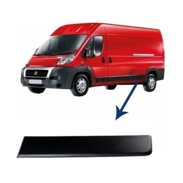 Moulure baguette latérale sur aile arrière gauche pour CITROËN JUMPER II phase 1, 2006-2014, châssis long, Noire, 80cm, Neuve