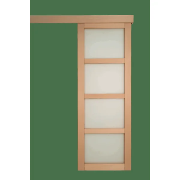 NOVA - Porte coulissante hêtre 4 vitrages