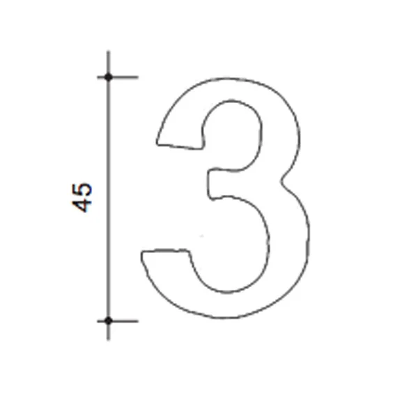 Numéro de maison SIGNALETIQUE, Laiton adhésif gris nickel mat