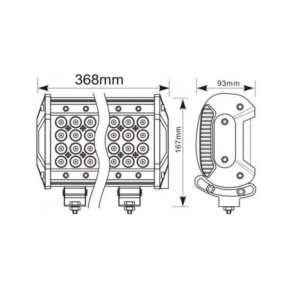 Panneau 60 LEDs - 7056 Lumens - 180W - 12/24V