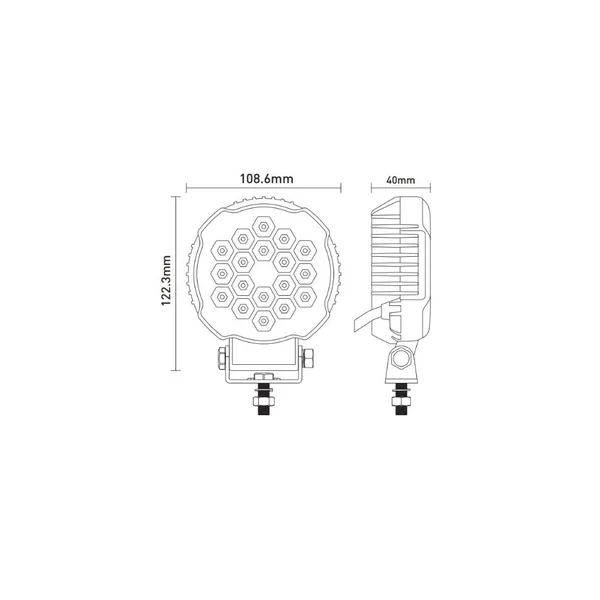 Phare de travail 18 LEDs - 2622 Lm - 27.5W