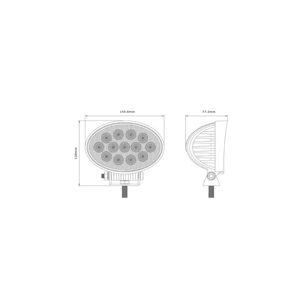 Phare de travail LED ovale - 13 LEDs – 2316 lm – 12/24V