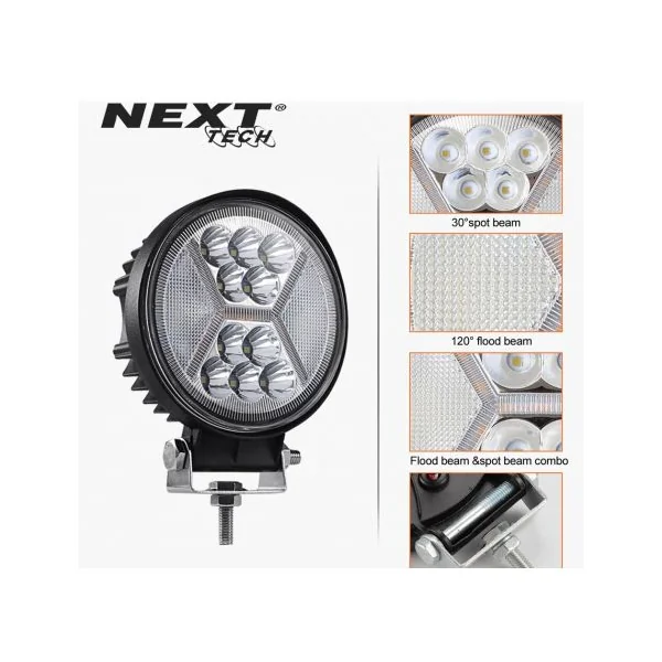 Phare LED 4x4 30W rond 100mm avec feu de jour DRL