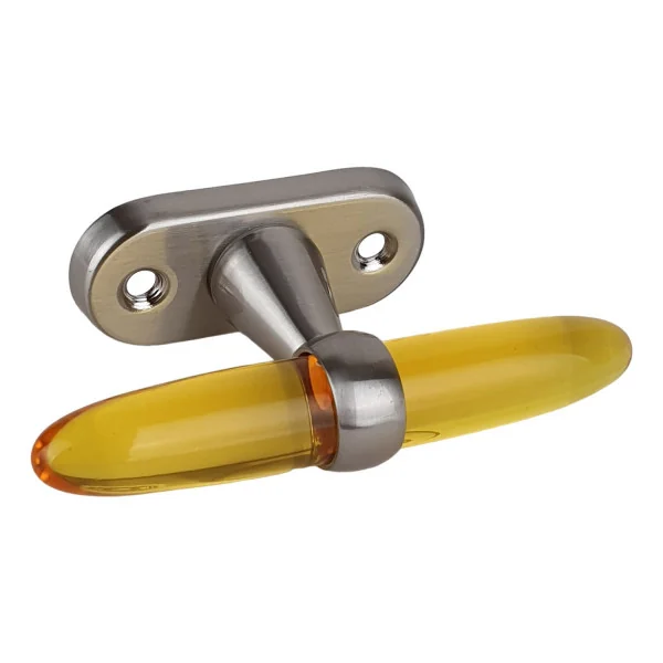 Poignée de fenêtre crémone ARC-EN-CIEL, Acier nickel mat et Acrylique