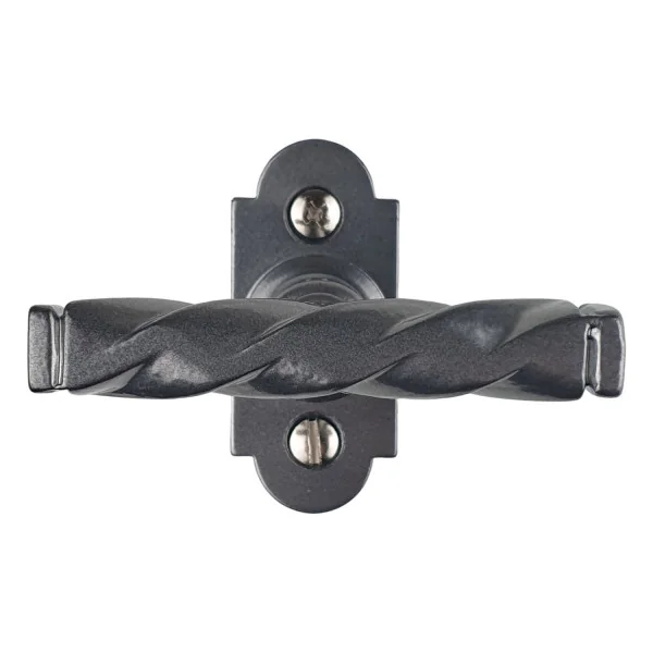 Poignée de fenêtre crémone NANTUA, Rosace fine minimaliste, Aluminium aspect fer patiné