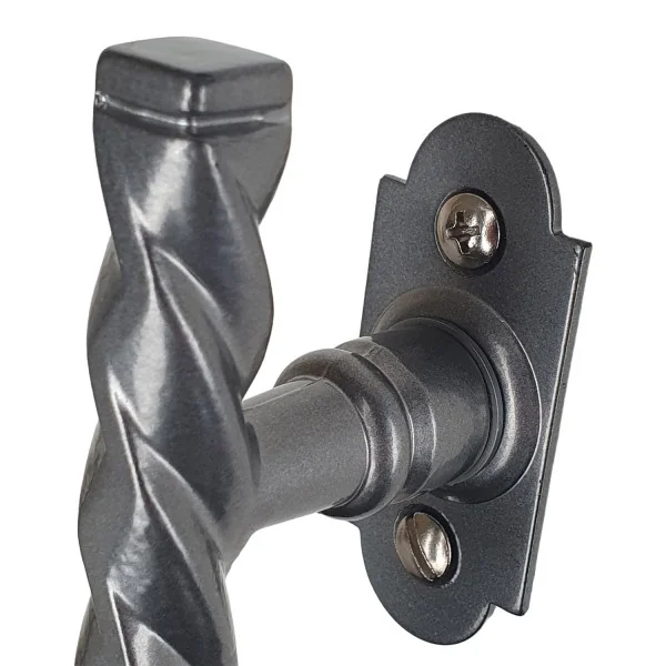 Poignée de fenêtre crémone NANTUA, Rosace fine minimaliste, Aluminium aspect fer patiné