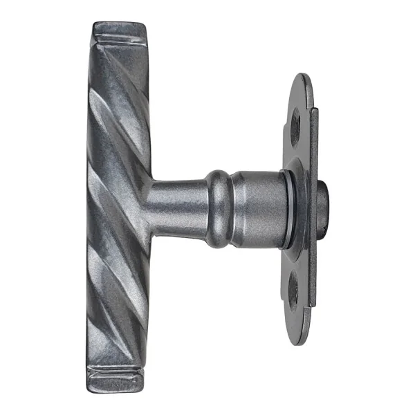 Poignée de fenêtre crémone NANTUA, Rosace fine minimaliste, Aluminium aspect fer patiné