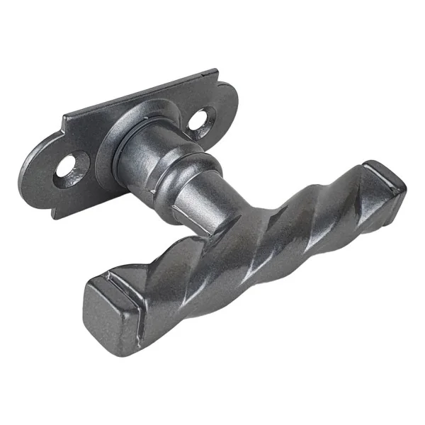 Poignée de fenêtre crémone NANTUA, Rosace fine minimaliste, Aluminium aspect fer patiné